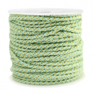 Hilo macram&eacute; espiral 1.5mm Dorado-verde menta delicado
