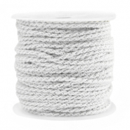 Hilo macram&eacute; espiral 1.5mm Plateado-blanco