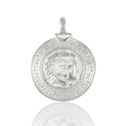 Colgantes metálicos DQ Alejandro Magno Plata vieja (sin níquel)