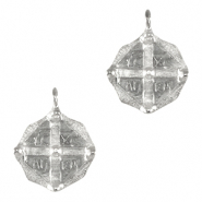 Colgantes metálicos DQ "ICXC NIKA" Plata vieja (sin níquel)