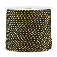Hilo macram&eacute; espiral 2mm Dorado-negro