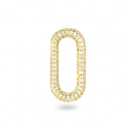 Entrepieza zirconia &oacute;valo Dorado