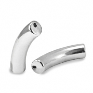 Abalorios acr&iacute;licos tubo Plateado