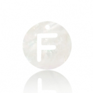 Colgantes conchas especial letra F Blanco (color natural)