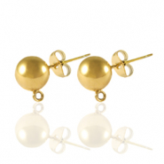 Pendientes Acero Inox con anilla 6mm Dorado