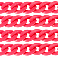 Cadena acr&iacute;lico 29mm brillante Rosa ne&oacute;n