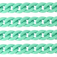 Cadena acrílico 22mm brillante Verde turquesa