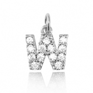 Metal TQ lat&oacute;n colgantes letra W Plateado