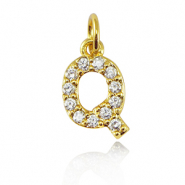 Metal TQ lat&oacute;n colgantes letra Q Dorado