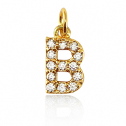 Metal TQ lat&oacute;n colgantes letra B Dorado