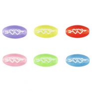 Abalorios letras acr&iacute;licas corazones Multicolor