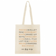 Bolsa de algod&oacute;n "Bag status one big mess" Beige crudo