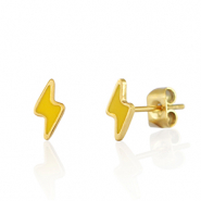 Pendientes Acero Inox rel&aacute;mpago Dorado-amarillo