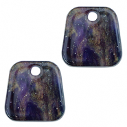 Colgantes de resina trapecio glitter Multicolor&nbsp;galaxy