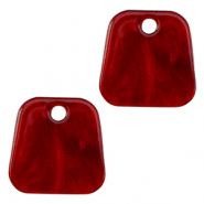 Colgantes de resina trapecio Rojo salsa