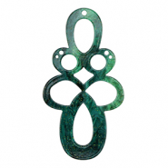 Colgantes de resina barroc glitter Multicolor verde