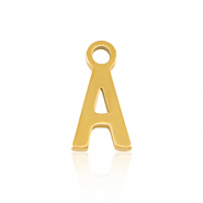 Colgantes Acero Inox letra A Dorado