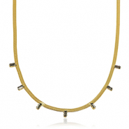 Cadenas Acero Inox serpiente cristal Dorado-negro