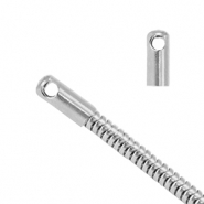 Fornituras acero inox terminal para cadena jasseron serpiente &Oslash;2.5mm Plateado