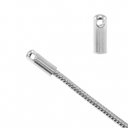 Fornituras acero inox terminal para cadena jasseron serpiente Ø1.7mm Plateado