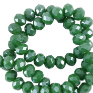 Abalorios faceteados disco 4x3mm Verde Nilo-revestimiento pearl shine