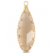 Colgantes de cristal óvalo Diamante negro-dorado