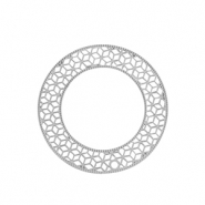 Colgantes Acero Inox bohemios 31mm Plateado