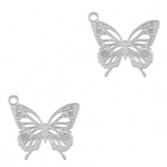 Colgantes Acero Inox mariposa Plateado