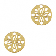 Colgantes Acero Inox entrepieza bohemios 14mm Dorado