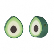 Abalorios de polímeros aguacate verde-blanco