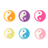 Abalorios de polímeros Yin & Yang Multicolor-blanco