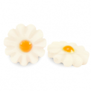 Abalorios conchas flor Blanco-amarillo naranja