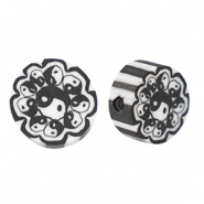 Abalorios de polímeros Yin & Yang 9mm Negro-blanco