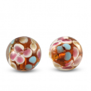 Abalorios de cristal 14mm Transparente-naranja &aacute;mbar