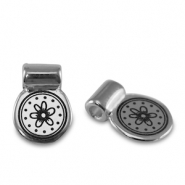 Correderas met&aacute;lica DQ flor Plata vieja (sin n&iacute;quel)