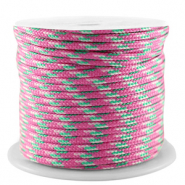 Cord&oacute;n estilo marino 2mm Rosa-verde-blanco
