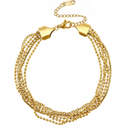 Pulseras tobillera Acero Inox m&uacute;ltiple capas Dorado