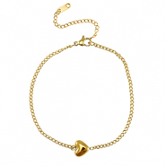 Pulseras Acero Inox corazón Dorado