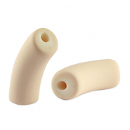 Abalorios acrïlicos tubo mate Beige albaricoque