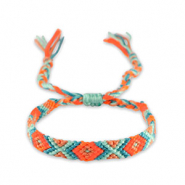 Pulseras Trendy Azul turquesa delicado-naranja ne&oacute;n