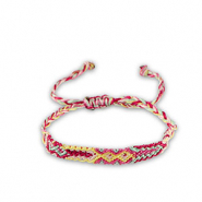 Pulseras Trendy Rojo burdeos-rosa cuarzo