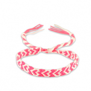 Pulseras Trendy Rosa ne&oacute;n-blanco