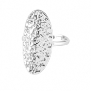 Anillos Acero Inox ovalado Plateado