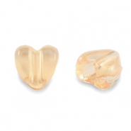Abalorios acrílicos corazón Transparente marrón cobrizo