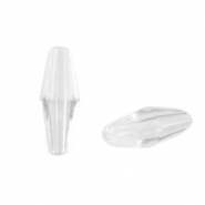 Abalorios acrílicos óvalo faceteados Transparente