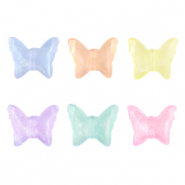 Abalorios acr&iacute;licos mariposa Multicolor transparente AB