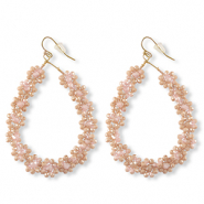 Pendientes faceteados gota Dorado-rosa beige