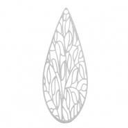 Colgantes Acero Inox bohemios gota Plateado