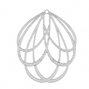 Colgantes Acero Inox bohemios flor Plateado