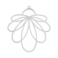Colgantes Acero Inox bohemios flor Plateado